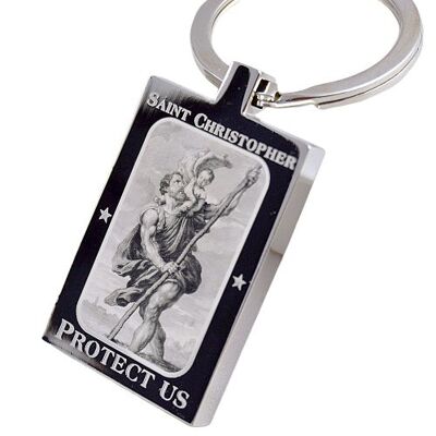 Personalised Saint Christopher Stainless Steel Keyring Keychain