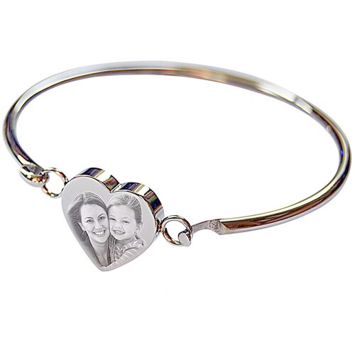 Personalised Stainless Steel Heart Bangle Mother's day gift