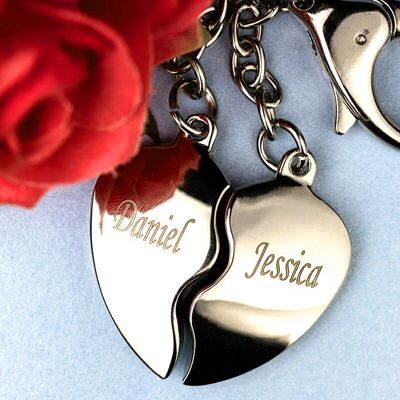 Personalised Split heart keyring Mother's day gift