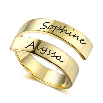 Engraved Personalized Opening Ring - Gold