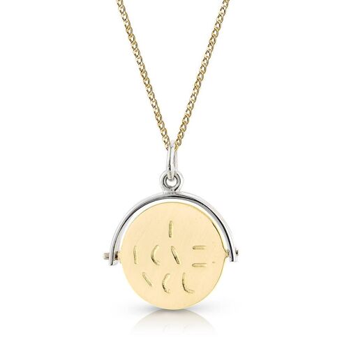 Gold-plated secret I-Love-You spinner pendant Mother's day gift - with 20 inch chain