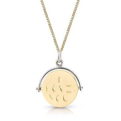 Gold-plated secret I-Love-You spinner pendant Mother's day gift - with 20 inch chain