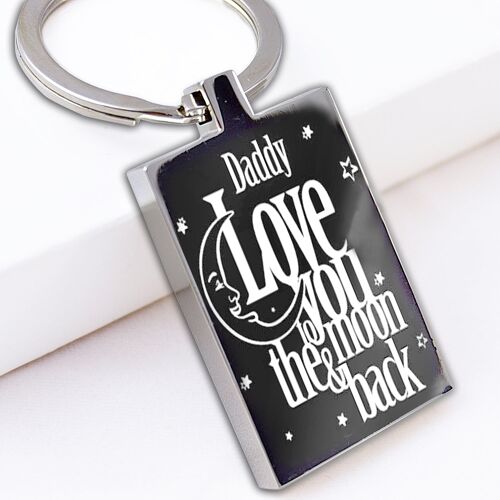 Love you to the moon and back Father's day Rectangle Keyring