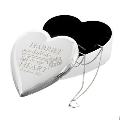 Key to My Heart Trinket Box & Necklace Set Cadeau de la fête des mères