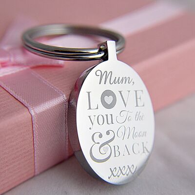 "Love You To The Moon & Back" Mother's Day Oval Keyring Mother's day gift