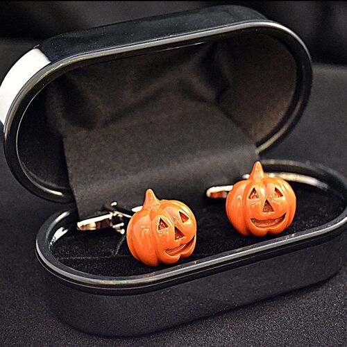 Halloween Pumpkin Cufflinks Jack O Lantern