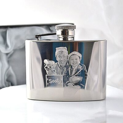 4oz St. Steel Hip Flask Photo Engraved Valentine's day gift