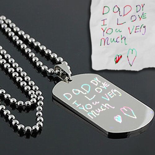 Handwriting Dog Tag Photo Engraved