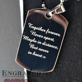 ID Tag Pendant - Style militaire Dog Tag Photo Gravé (moyen) Cadeau Saint Valentin 4