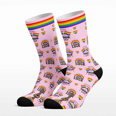 Socks Pride Pattern Pink