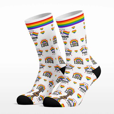 Socks Pride Pattern White