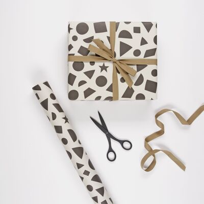 Odd shapes gift wrap - mono