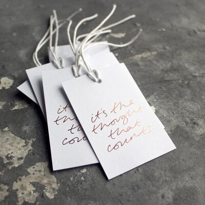 It's The Thought That Counts - Hand Foiled Gift Tags