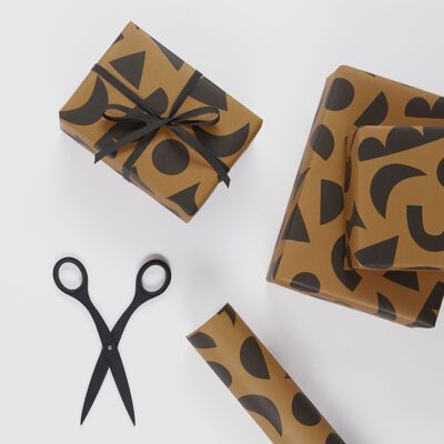 Odd shapes gift wrap - turmeric