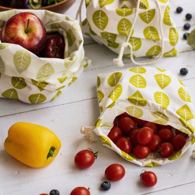 Fruit & Vegetable Bags Set of 3 Leaf