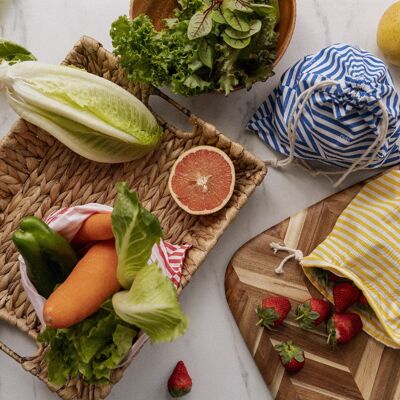 Set de 3 tiras de bolsas de frutas y verduras