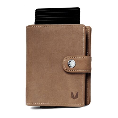 Slim Wallet NAGA - Vintage Braun Rindsleder