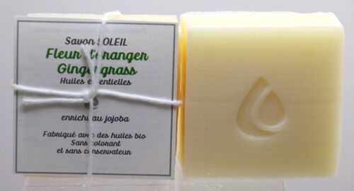 Savon  artisanal Soleil fleur d'oranger (néroli) et ginger grass