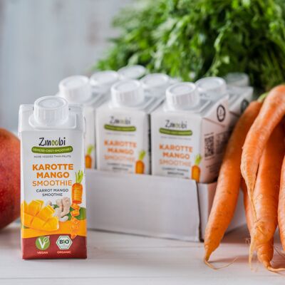 Smoothie orgánico de zanahoria y mango para deportistas y diabéticos (m/f/d)