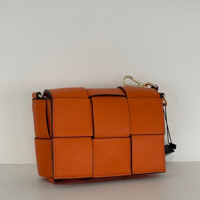Lily Orange Leather Crossbody Bag