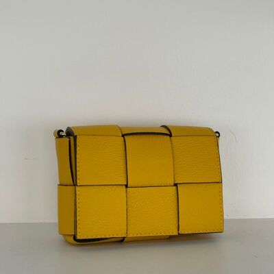 Lily Yellow Leather Crossbody bag