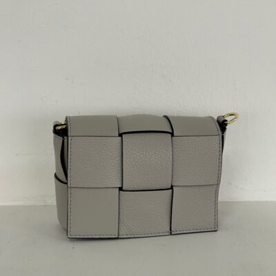 Lily Light Grey Leather Crossbody Bag