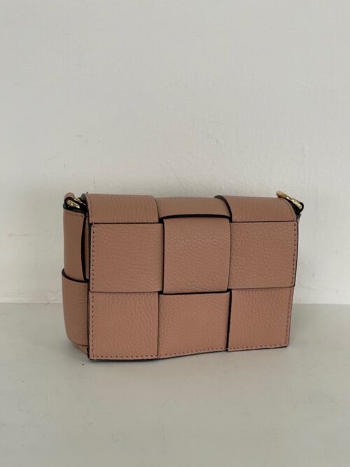 Lily Powder Pink Leather Crossbody Bag