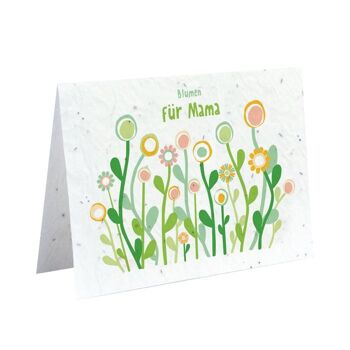 Einpflanzbare Grußkarte - Blumen für Mama 1