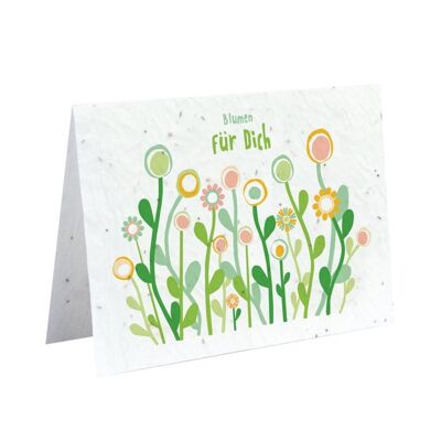Einpflanzbare Grußkarte - Blumen für Dich