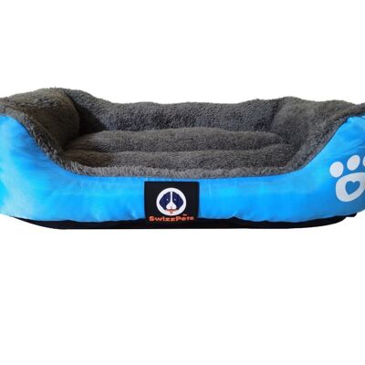 CAMA CÁLIDA DE LUJO PARA PERROS Y GATOS SWIZZPETS™ (AZUL MEDIO)