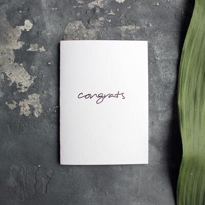 Congrats - Hand Foiled Greetings Card