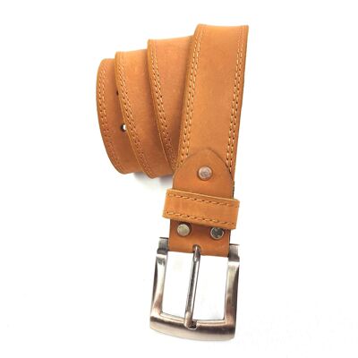 38.mm NUBACK Beige Leather Belt