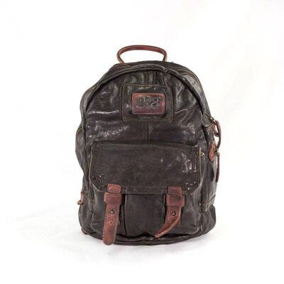 Leather Backpack - Leather BackPack Side Zip front pocket