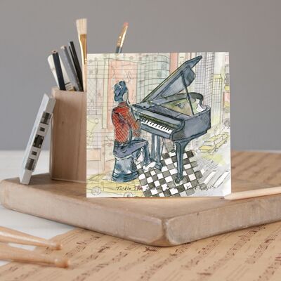 Tickle The Ivories In New York Greetings Card