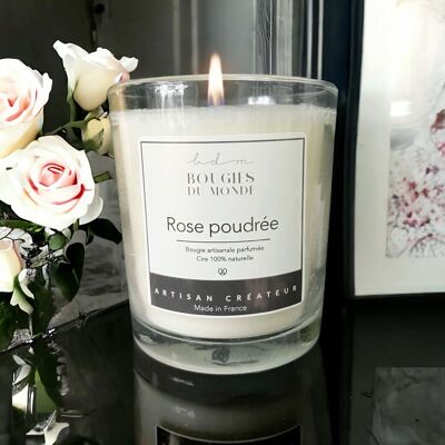 Powdered rose - Scented vegetable candle - Glass 200ml