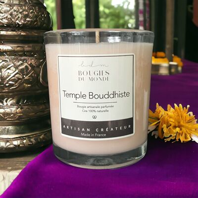 Temple Bouddhiste - Bougie végétale parfumée - Verre 200ml