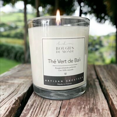 Vela vegetal perfumada con té verde de Bali