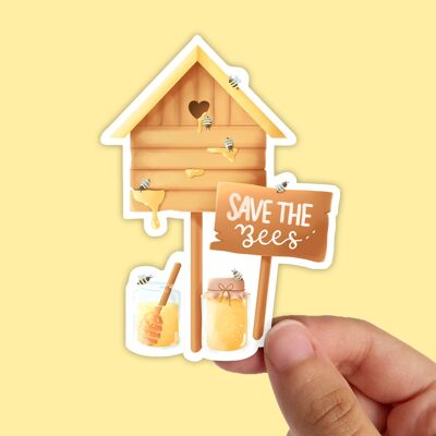 Save The Bees Sticker, Waterproof Vinyl Sticker, Beekeeper,
