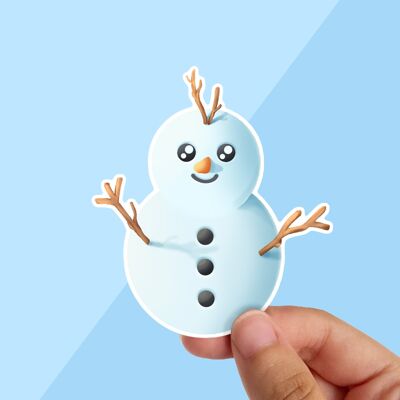 Snowman, Winter Stickers, Waterproof Vinyl Sticker,