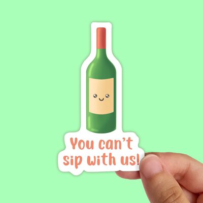 Wine Bottle, Waterproof Vinyl Sticker, Water Bottle Sticker,