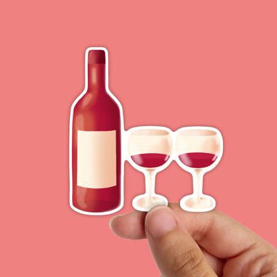 Wine Waterproof Vinyl Sticker | Valentines Day Stationery