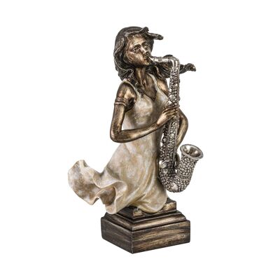 FIGURINE FEMME MUSICIENNE - 24x17x36cm