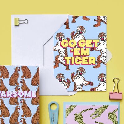 Go Get 'Em Tiger Greeting Card