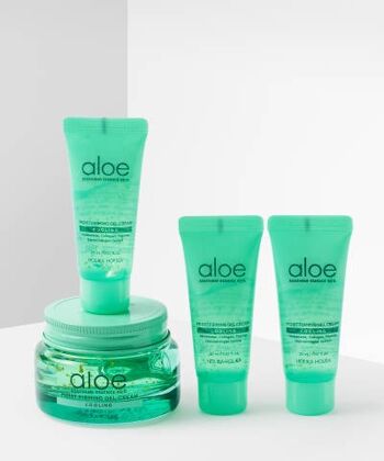 Aloe Soothing Essence 80% Gel Cream Set. Aloe Gel Raffermissant 80% (60 ml) et Crème Raffermissante 80% (3 unités x 20 ml) 1