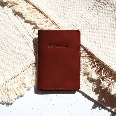 Porta passaporto marrone "Bon Voyage"
