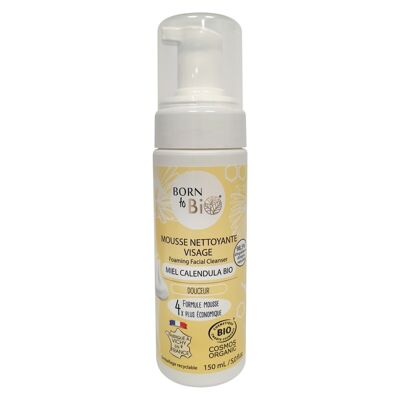 Schiuma detergente per pelli sensibili Miele Calendula - Certificato Biologico