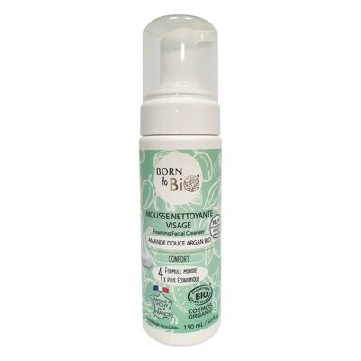 Face cleansing foam Normal to dry skin Sweet Almond Argan - Certified Organic