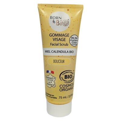 Gommage visage Peaux sensibles Miel Calendula - Certifié Bio