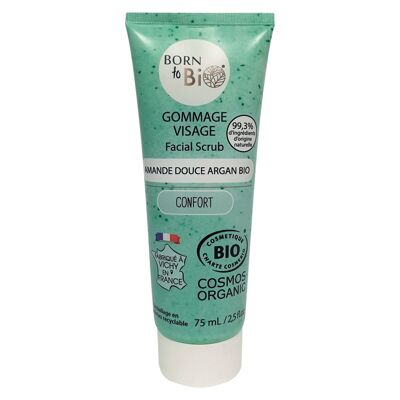 Face scrub Normal to dry skin Sweet Almond Argan - Certified Organic