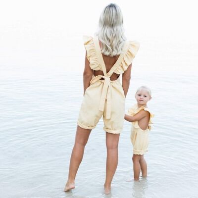 Women's Florence Linen Playsuit - Various Colours - Lemon - Without 14-16